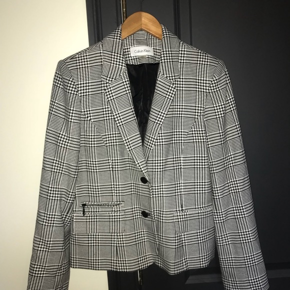 calvin klein plaid blazer